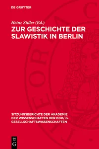 Zur Geschichte der Slawistik in Berlin_cover