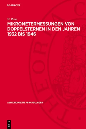 Mikrometermessungen von Doppelsternen in den Jahren 1932 bis 1946