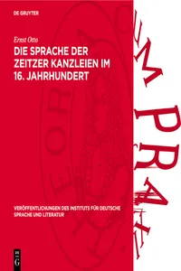 Die Sprache der Zeitzer Kanzleien im 16. Jahrhundert_cover