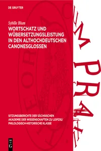 Wortschatz und Übersetzungsleistung in den althochdeutschen Canonesglossen_cover