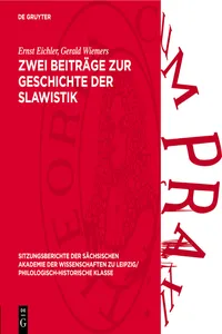 Zwei Beiträge zur Geschichte der Slawistik_cover