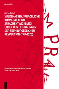 Volksmassen, sprachliche Kommunikation, Sprachentwicklung unter den Bedingungen der frühbürgerlichen Revolution_cover