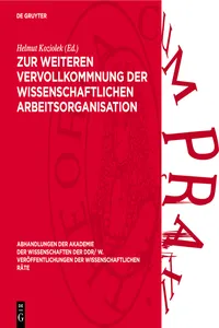 Zur weiteren Vervollkommnung der wissenschaftlichen Arbeitsorganisation_cover