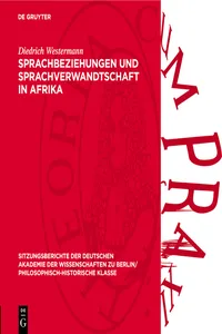 Sprachbeziehungen und Sprachverwandtschaft in Afrika_cover