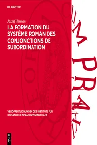 La formation du système roman des conjonctions de subordination_cover