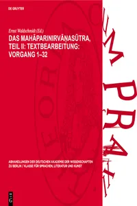 Das Mahāparinirvāṇasūtra, Teil II: Textbearbeitung: Vorgang 1–32_cover