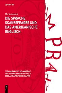 Die Sprache Skakespeares und das amerikanische Englisch_cover