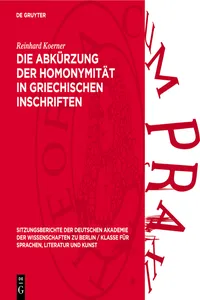 Die Abkürzung der Homonymität in griechischen Inschriften_cover