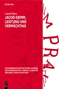 Jacob Grimm, Leistung und Vermächtnis_cover