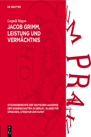 Jacob Grimm, Leistung und Vermächtnis