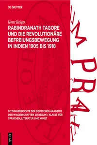 Rabindranath Tagore und die revolutionäre Befreiungsbewegung in Indien 1905 bis 1918_cover