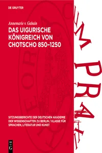 Das uigurische Königreich von Chotscho 850–1250_cover