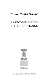 La Recodification civile en France_cover