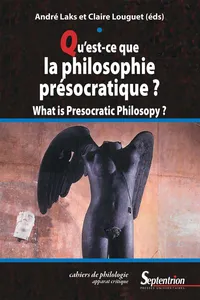 Qu'est-ce que la philosophie présocratique ?_cover