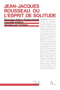 Jean-Jacques Rousseau ou l'esprit de solitude_cover