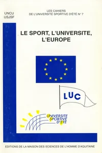 Le sport, l’université, l’Europe_cover