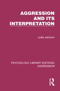 Aggression and its Interpretation_cover