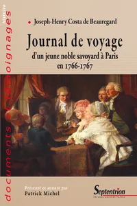 Journal de voyage d'un jeune noble savoyard à Paris en 1766-1767_cover