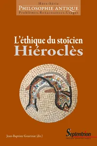 L'éthique du stoïcien Hiéroclès_cover