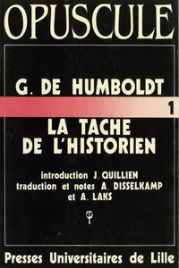 G. de Humboldt. La tâche de l’historien_cover