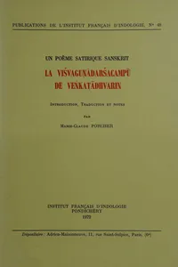 La Viśvaguṇādarśacampū de Veṇkaṭādhvarin_cover