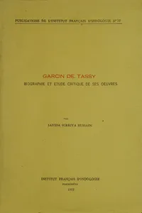 Garcin de Tassy_cover