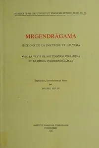 Mṛgendrāgama. Sections de la doctrine et du yoga_cover