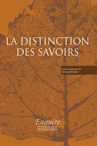 La distinction des savoirs_cover