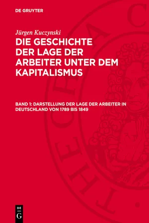 Darstellung der Lage der Arbeiter in Deutschland von 1789 bis 1849