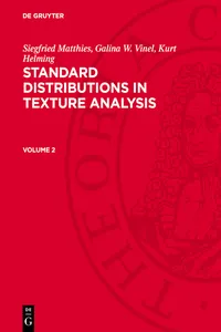 Siegfried Matthies; Galina W. Vinel; Kurt Helming: Standard Distributions in Texture Analysis. Volume 2_cover