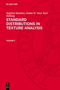 Siegfried Matthies; Galina W. Vinel; Kurt Helming: Standard Distributions in Texture Analysis. Volume 3_cover