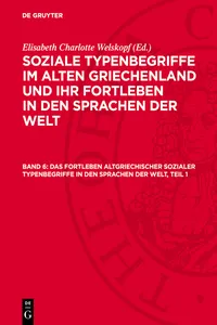 Das Fortleben altgriechischer sozialer Typenbegriffe in den Sprachen der Welt, Teil 1_cover