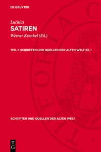 Lucilius: Satiren. Teil 1_cover