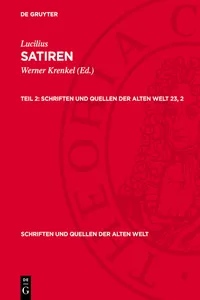 Lucilius: Satiren. Teil 2_cover