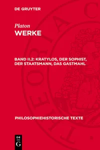 Kratylos, Der Sophist, Der Staatsmann, Das Gastmahl_cover