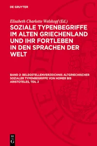 Belegstellenverzeichnis altgriechischer sozialer Typenbegriffe von Homer bis Aristoteles, Teil 2_cover