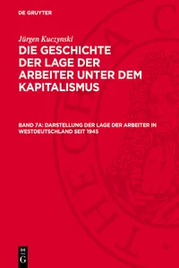 Darstellung der Lage der Arbeiter in Westdeutschland seit 1945_cover