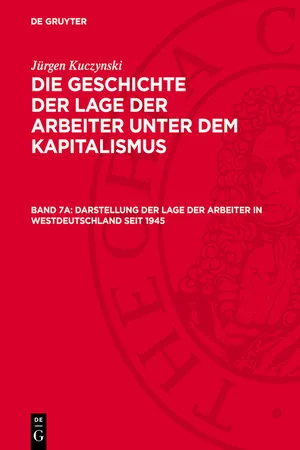 Darstellung der Lage der Arbeiter in Westdeutschland seit 1945