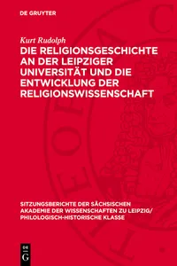 Die Religionsgeschichte an der Leipziger Universität und die Entwicklung der Religionswissenschaft_cover