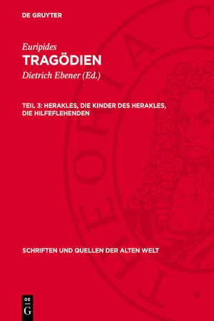 Herakles, Die Kinder des Herakles, Die Hilfeflehenden