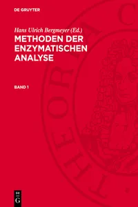 Methoden der enzymatischen Analyse, Band 1_cover