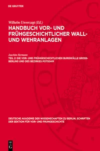 Die vor- und frühgeschichtlichen Burgwälle Gross-Berlins und des Bezirkes Potsdam_cover