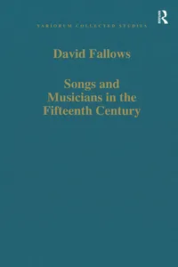 Songs and Musicians in the Fifteenth Century_cover