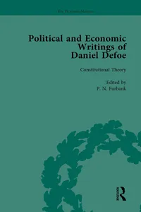 The Political and Economic Writings of Daniel Defoe Vol 1_cover