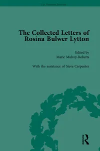 The Collected Letters of Rosina Bulwer Lytton Vol 1_cover