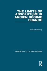 The Limits of Absolutism in ancien régime France_cover