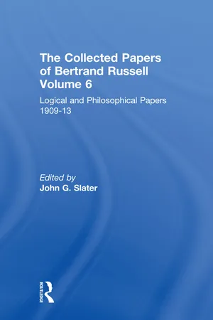 The Collected Papers of Bertrand Russell, Volume 6