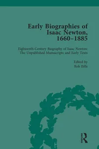 Early Biographies of Isaac Newton, 1660-1885 vol 1_cover