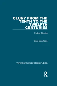 Cluny from the Tenth to the Twelfth Centuries_cover