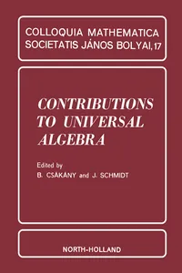 Contributions to Universal Algebra_cover